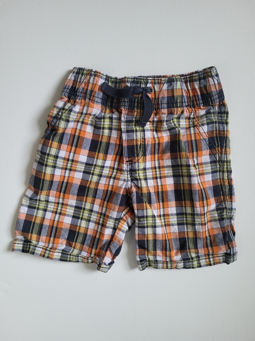 Y2K Style Boys Plaid Pull-On Shorts